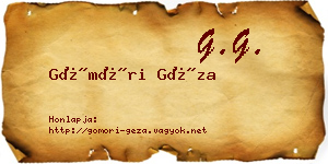 Gömöri Géza névjegykártya
