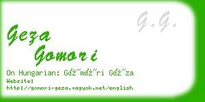 geza gomori business card